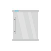 White refrigerator icon, flat style vector