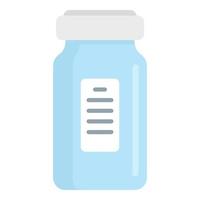 Injection liquid bottle icon, flat style vector