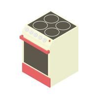 Modern electric cooker icon, cartoon style vector