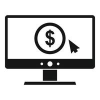 Web money monitor icon, simple style vector