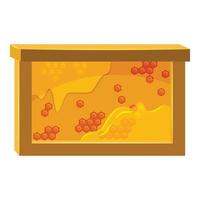 Bee honeycombs icon, cartoon style vector