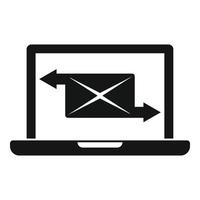 Campaign laptop letter icon, simple style vector