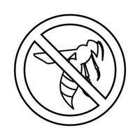 No wasp sign icon, outline style vector