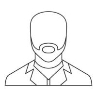 hombre avatar icono vector línea delgada