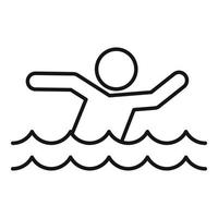 Man walking flood icon, outline style vector