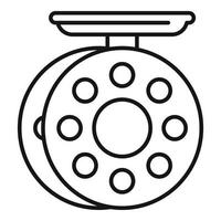 Catch fishing reel icon, outline style vector