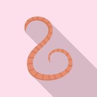 Ground worm icon, flat style vector