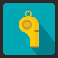 Whistle of refere icon, flat style vector