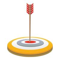 Arrow target icon, cartoon style vector