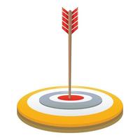 Arrow target icon, cartoon style vector