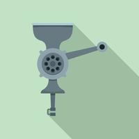 Hand meat grinder icon, flat style vector