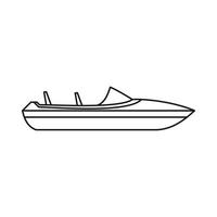 Little powerboat icon, outline style vector