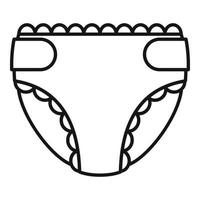 Baby nappy icon, outline style vector