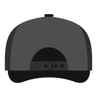 Gray baseball cap back icon, flat style. vector