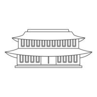 China temple icon, outline style vector
