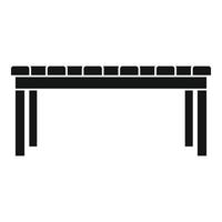 Wood long yard bench icon, simple style vector