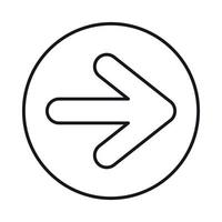 Button with arrow right icon, outline style vector