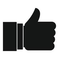 Thumb up reputation icon, simple style vector