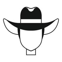 icono de sombrero de vaquero, estilo simple vector