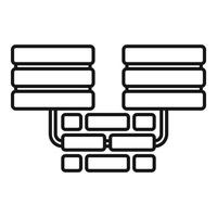 Server firewall icon, outline style vector