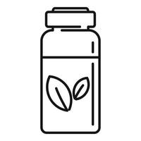 icono de botella de jeringa de homeopatía, estilo de contorno vector