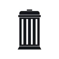 Trash can icon, simple style vector