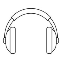 icono de auriculares de rap, estilo de contorno vector
