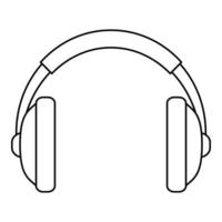 Rap headset icon, outline style vector