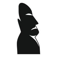 icono de estatua moai, estilo simple vector