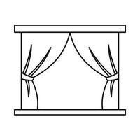 Stage curtains icon in outline style vector