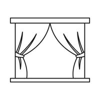 icono de cortinas de escenario en estilo de esquema vector