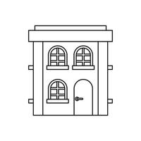 Two storey house icon, outline style vector