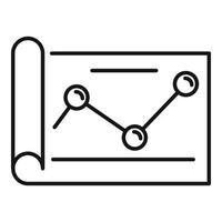 Paper point graph icon, outline style vector