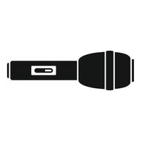 Metallic flashlight icon, simple style vector
