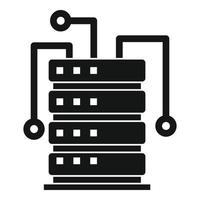 Ai server rack icon, simple style vector