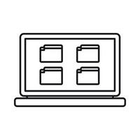 Desktop icon, outline style vector