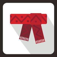 Winter scarf icon, flat style vector