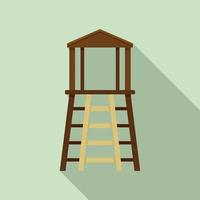 Safari hunter tower icon, flat style vector