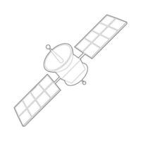 icono de satélite espacial, estilo de esquema vector