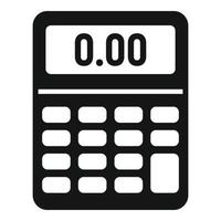 Zero finance calculator icon, simple style vector