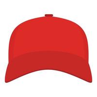 Baseball cap in front icon, flat style. vector