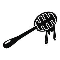 Wood honey spoon icon, simple style vector