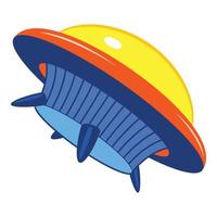 Ufo ship icon, cartoon style vector