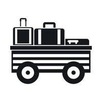 Service cart with luggage icon, simple style vector