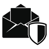 Secured mail icon, simple style vector