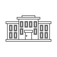 School building icon, outline style vector