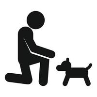 Man adopt dog icon, simple style vector