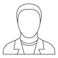 hombre avatar icono vector línea delgada