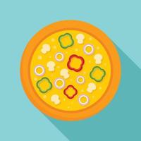 Vegetarian pizza icon, flat style vector