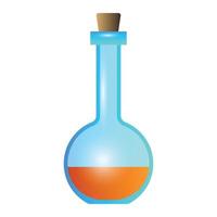 Flask potion icon, cartoon style vector